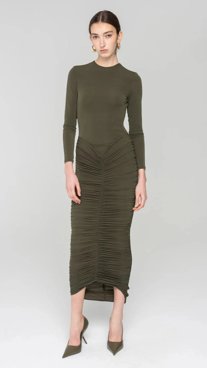 Ronny Kobo Sidonie Dress in Grape Leaf
