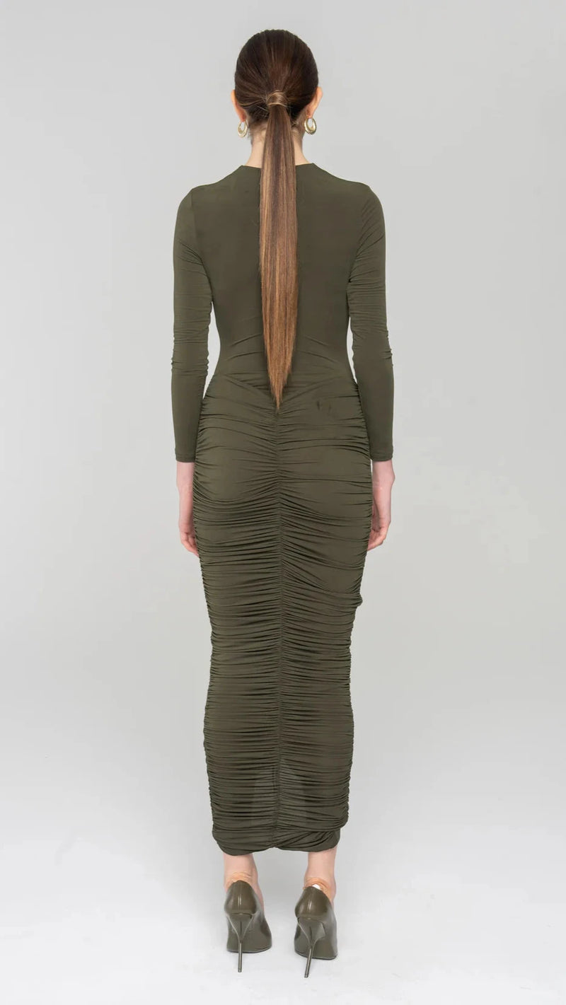 Ronny Kobo Sidonie Dress in Grape Leaf
