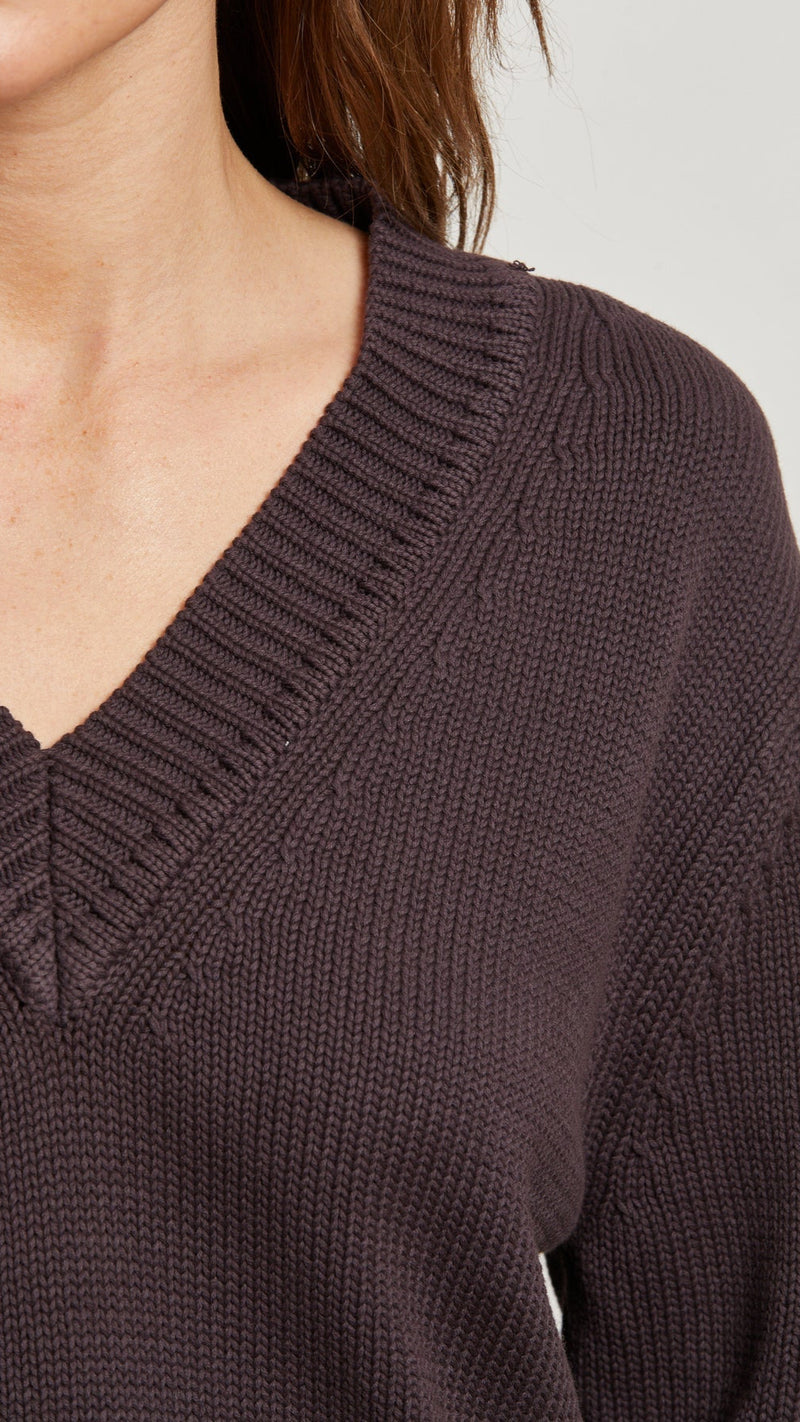 Perfect White Tee Addie Cotton Oversized Sweater in Cocoa