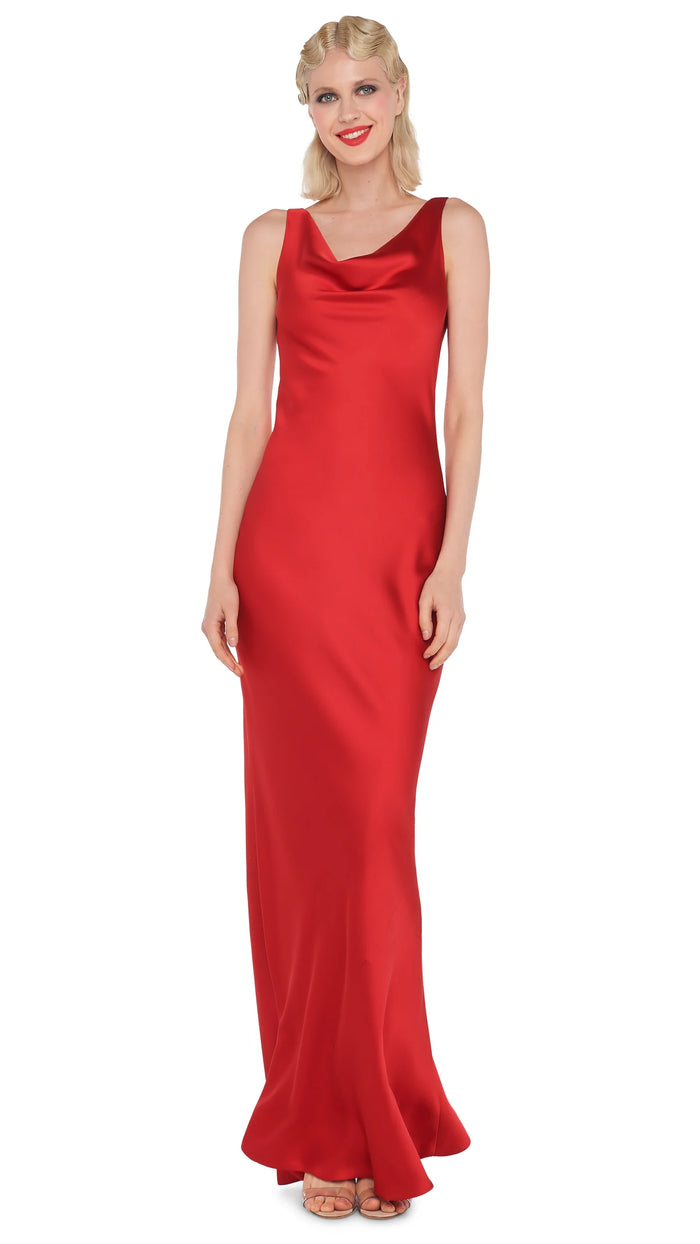 Norma Kamali Maria Gown in Tiger Red