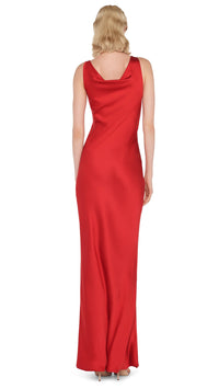 Norma Kamali Maria Gown in Tiger Red