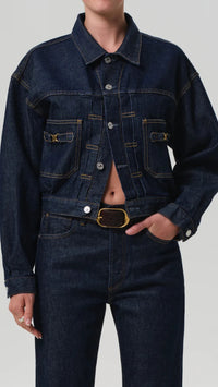 Citizens of Humanity Alma Denim Jacket with Horsebit in Helia