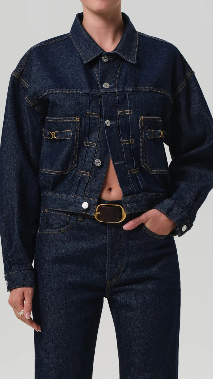Citizens of Humanity Alma Denim Jacket with Horsebit in Helia
