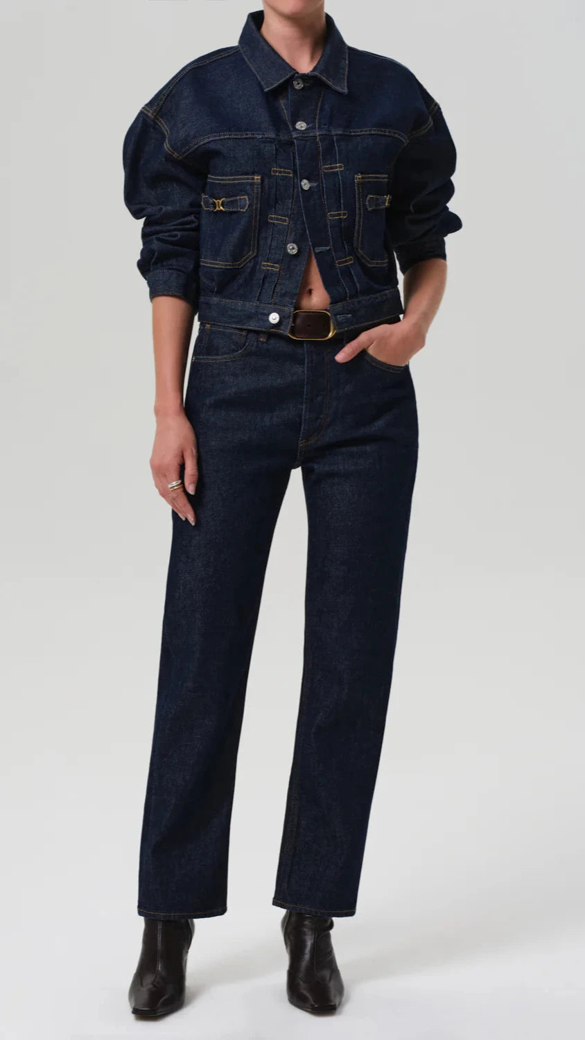 Citizens of Humanity Alma Denim Jacket with Horsebit in Helia