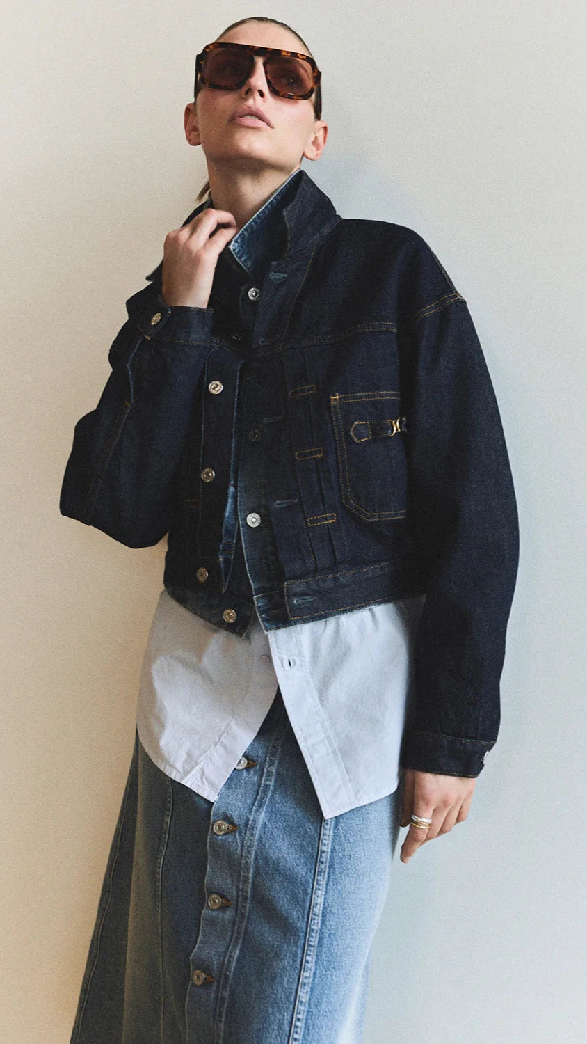 Citizens of Humanity Alma Denim Jacket with Horsebit in Helia