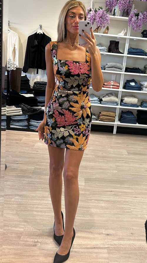 Elliatt Kiran Sequin Mini Dress in Black Multi