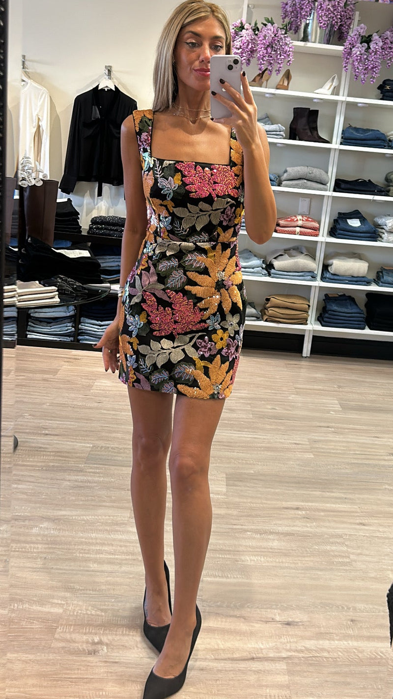 Elliatt Kiran Sequin Mini Dress in Black Multi