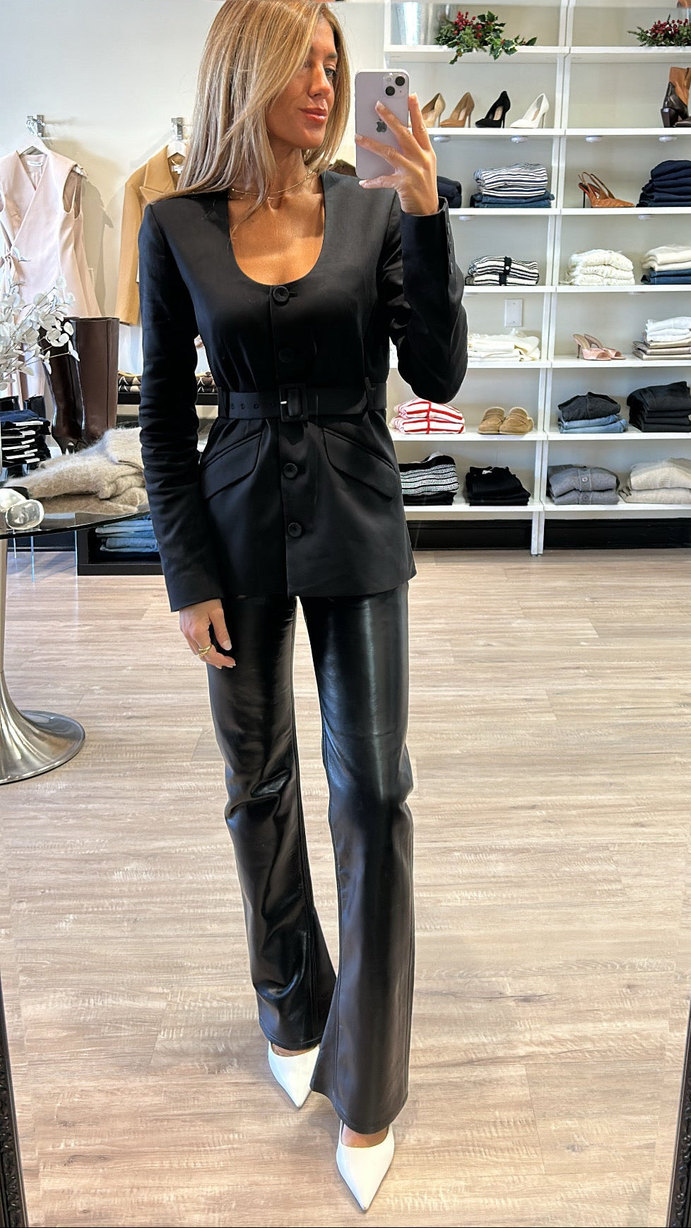 Favorite Daughter Christy Belted Jacket in Black