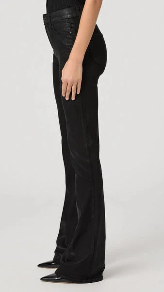 Paige Laurel Canyon High Rise Coated Bootcut 32" in Black Fog Luxe Coating
