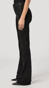 Paige Laurel Canyon High Rise Coated Bootcut 32" in Black Fog Luxe Coating