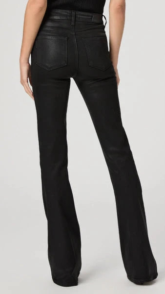 Paige Laurel Canyon High Rise Coated Bootcut 32" in Black Fog Luxe Coating
