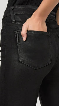 Paige Laurel Canyon High Rise Coated Bootcut 32" in Black Fog Luxe Coating