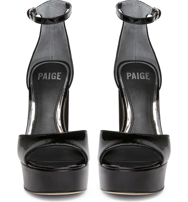 Paige Denim Cory Patent Leather Platform in Black