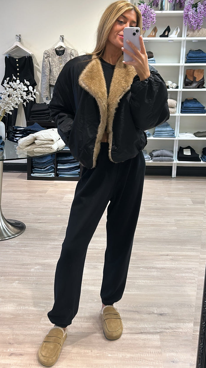 Line and Dot Camden Bomber Jacket in Black