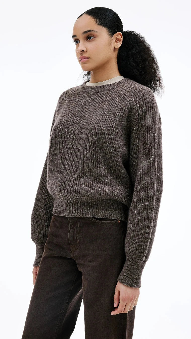 SLVRLAKE Florence Cinch Crew Sweater in Walnut