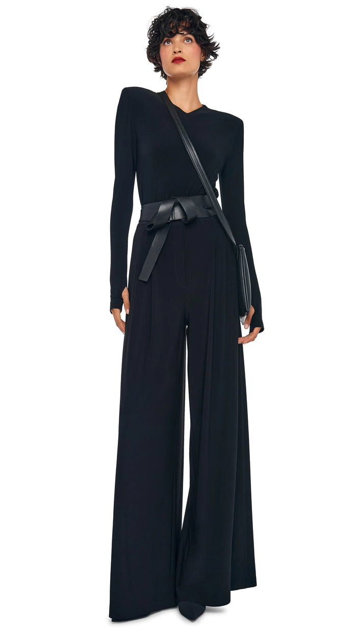 Norma Kamali Mens Pleat Pant in Black