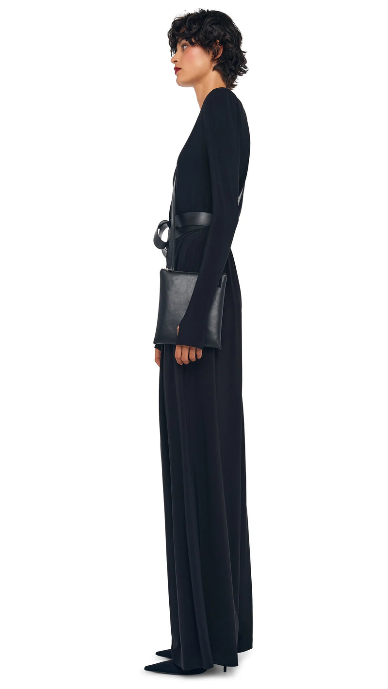 Norma Kamali Mens Pleat Pant in Black