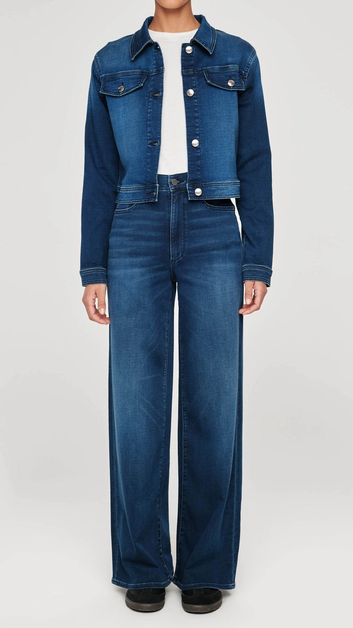DL1961 Denim Hepburn Wide Leg High Rise 32" in Stream