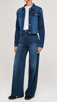 DL1961 Denim Hepburn Wide Leg High Rise 32" in Stream