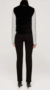 DL1961 Sleeveless Velvet Puffer Vest in Voodoo