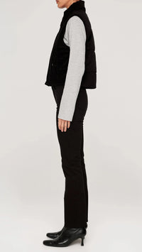 DL1961 Sleeveless Velvet Puffer Vest in Voodoo