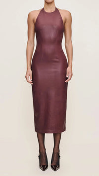 DL1961 Esme Halter Coated Midi Dress in Saffron