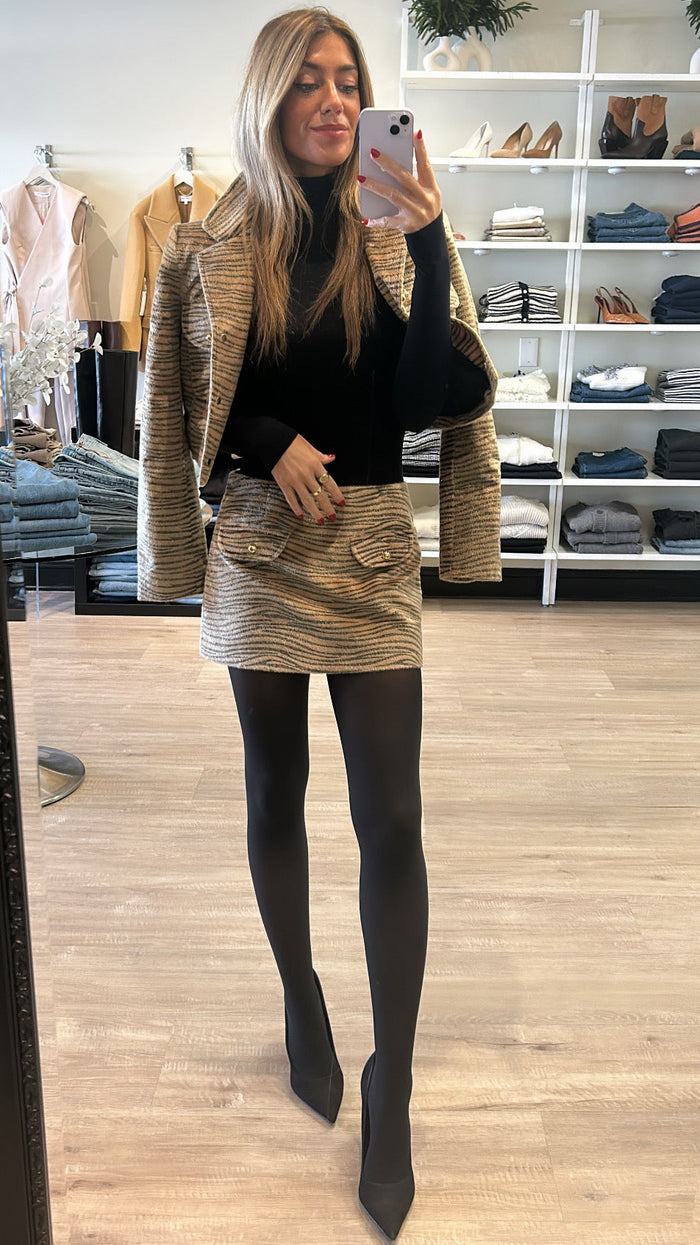 Lamarque Jaylee Faux Hair Jacket in Tiger Print