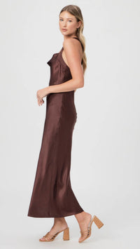 Paige Denim Marcel Midi Dress in Rum Raisin