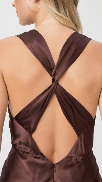 Paige Denim Marcel Midi Dress in Rum Raisin