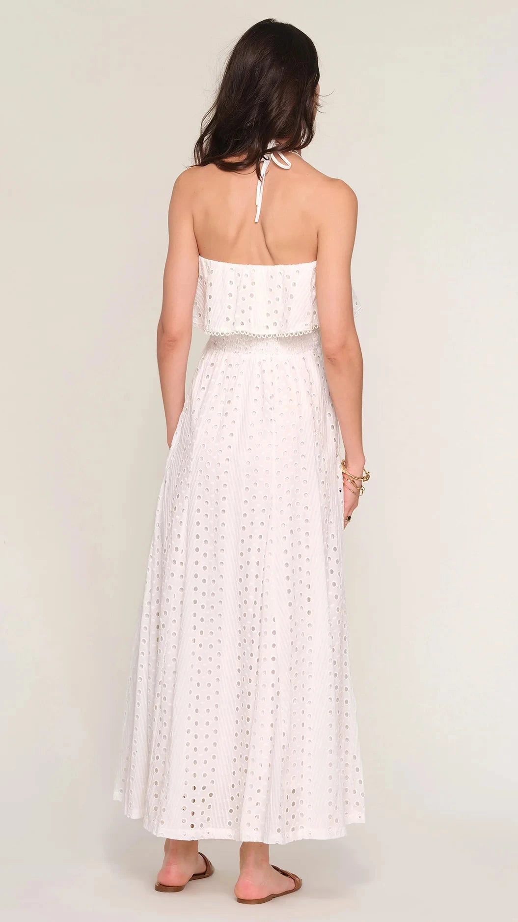 Heartloom Feli Halter Eyelet Maxi Dress in Eggshell Suite 201 Heartloom Feli Halter Eyelet Maxi Dress in Eggshell Suite 201