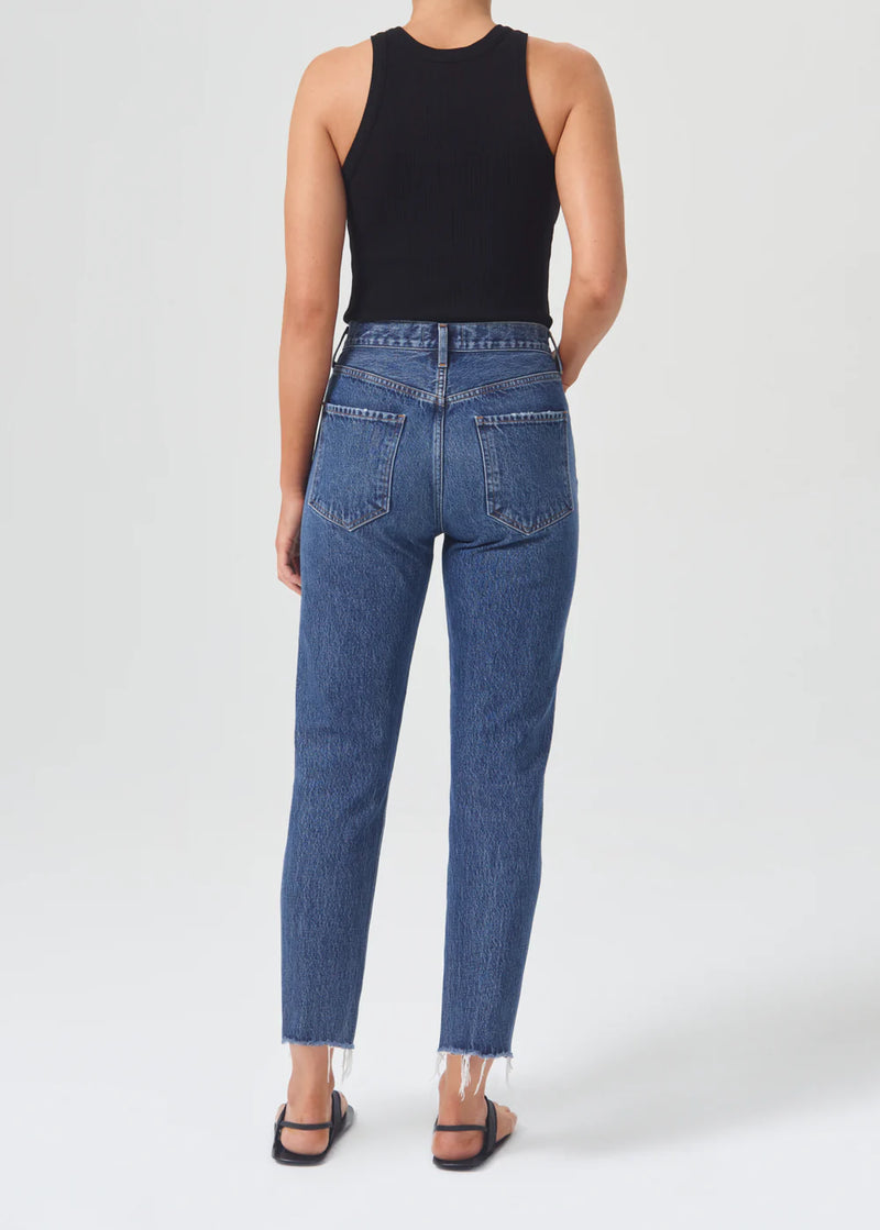 AGOLDE Denim Riley High Rise Straight Crop in Sphere