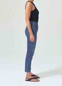 AGOLDE Denim Riley High Rise Straight Crop in Sphere