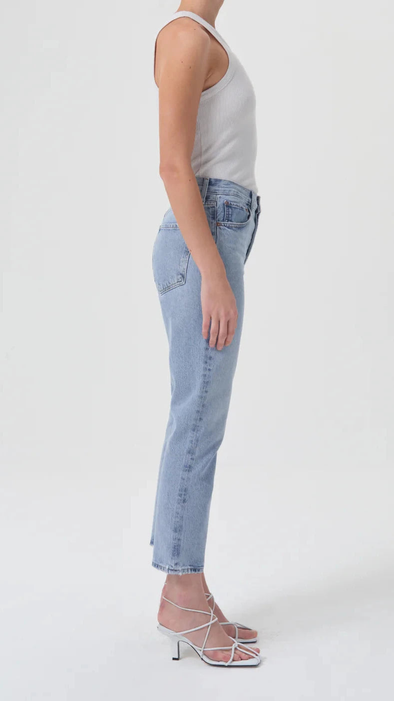 AGOLDE Denim Riley High Rise Straight Crop in Dimension