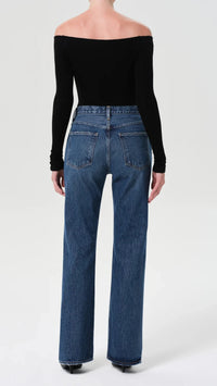 AGOLDE Leena Clean Hem Baby Flare in Placebo