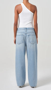 AGOLDE Denim Emmi High Rise Wide Leg Belted Jean in Incline