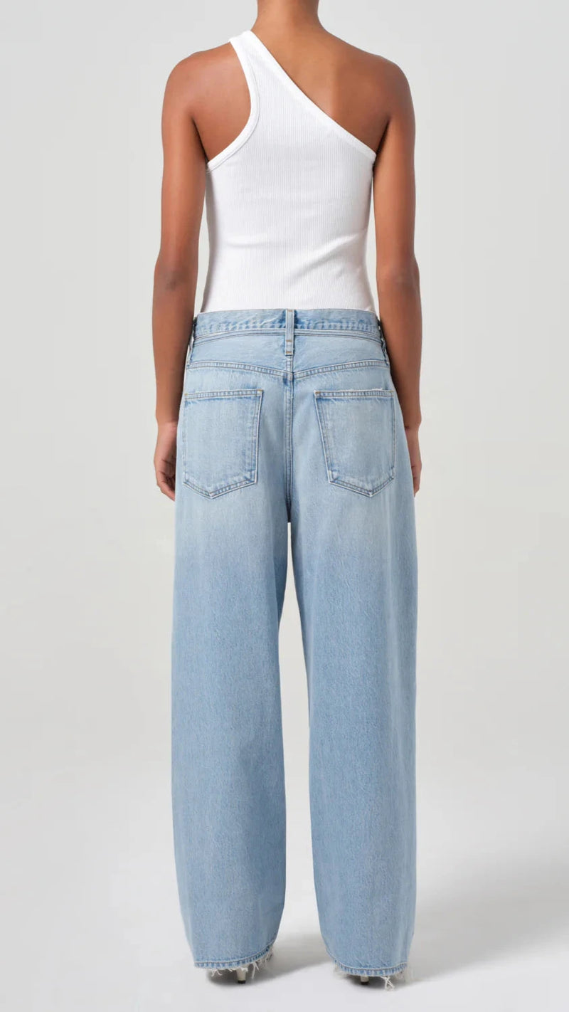AGOLDE Denim Emmi High Rise Wide Leg Belted Jean in Incline