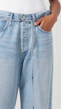 AGOLDE Denim Emmi High Rise Wide Leg Belted Jean in Incline