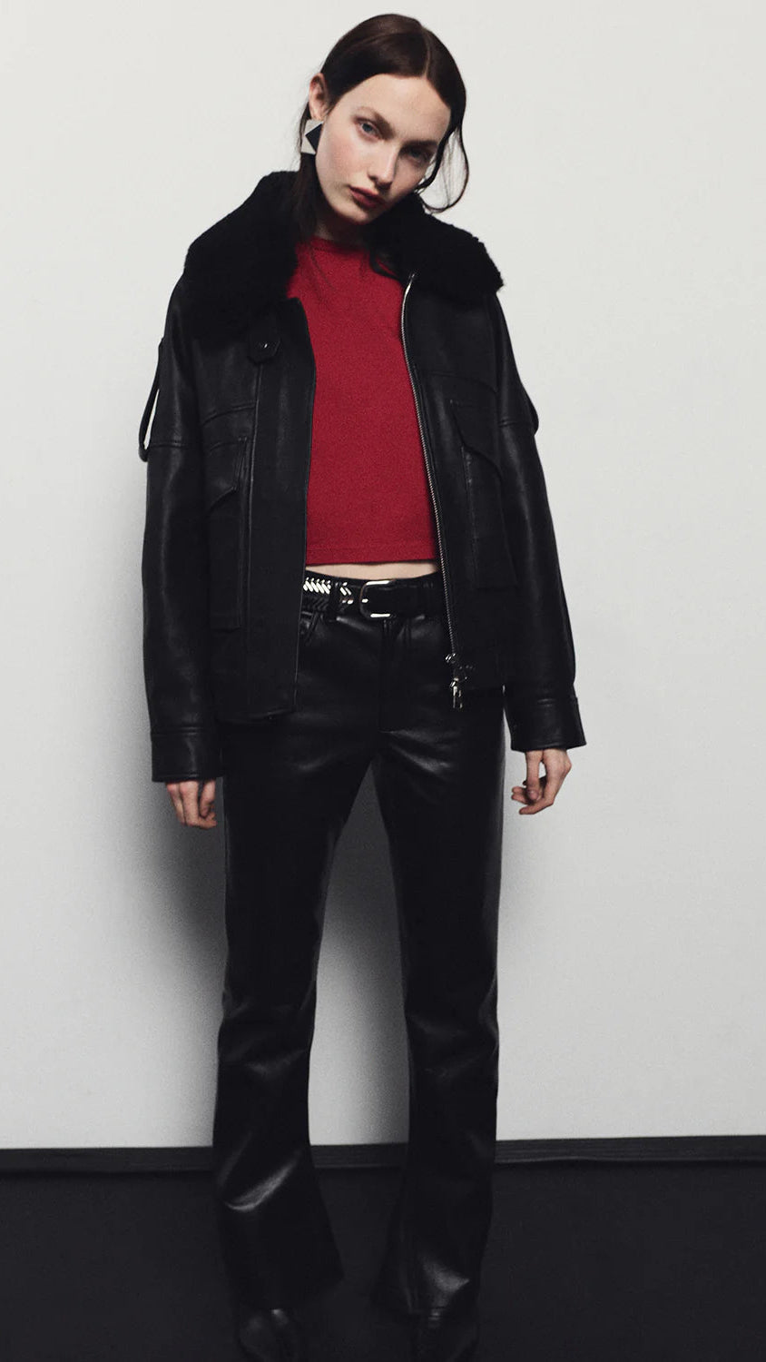 AGOLDE Recycled Leather Kick Boot in Detox