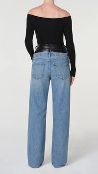Agolde Elson Double Waisted Recycled Leather Jean in Detox/Outbreak