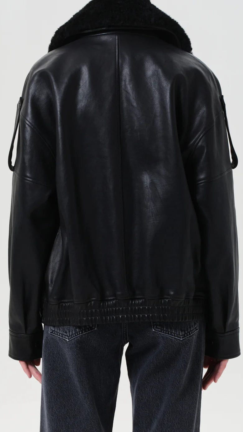 AGOLDE Avril Leather Jacket in Black