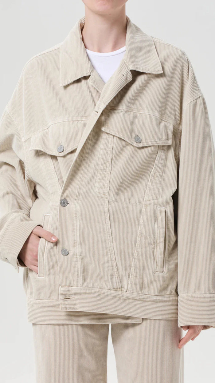 AGOLDE Reworked Wayne Corduroy Jacket in Rice Grass
