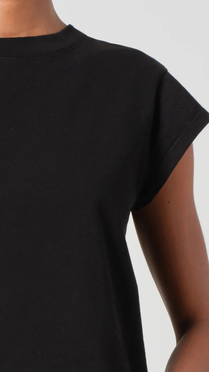 AGOLDE Denim Bryce Shoulder Pad Tee in Black