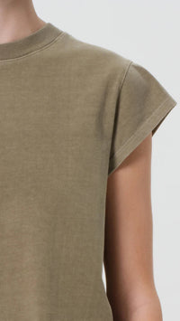 AGOLDE Bryce Cap Sleeve Tee in Cholla