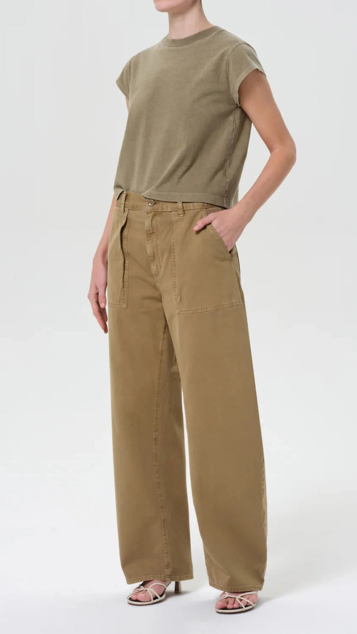 AGOLDE Bryce Cap Sleeve Tee in Cholla