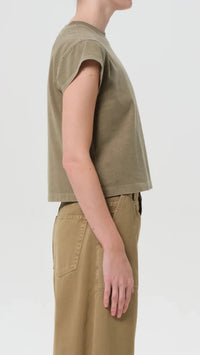 AGOLDE Bryce Cap Sleeve Tee in Cholla