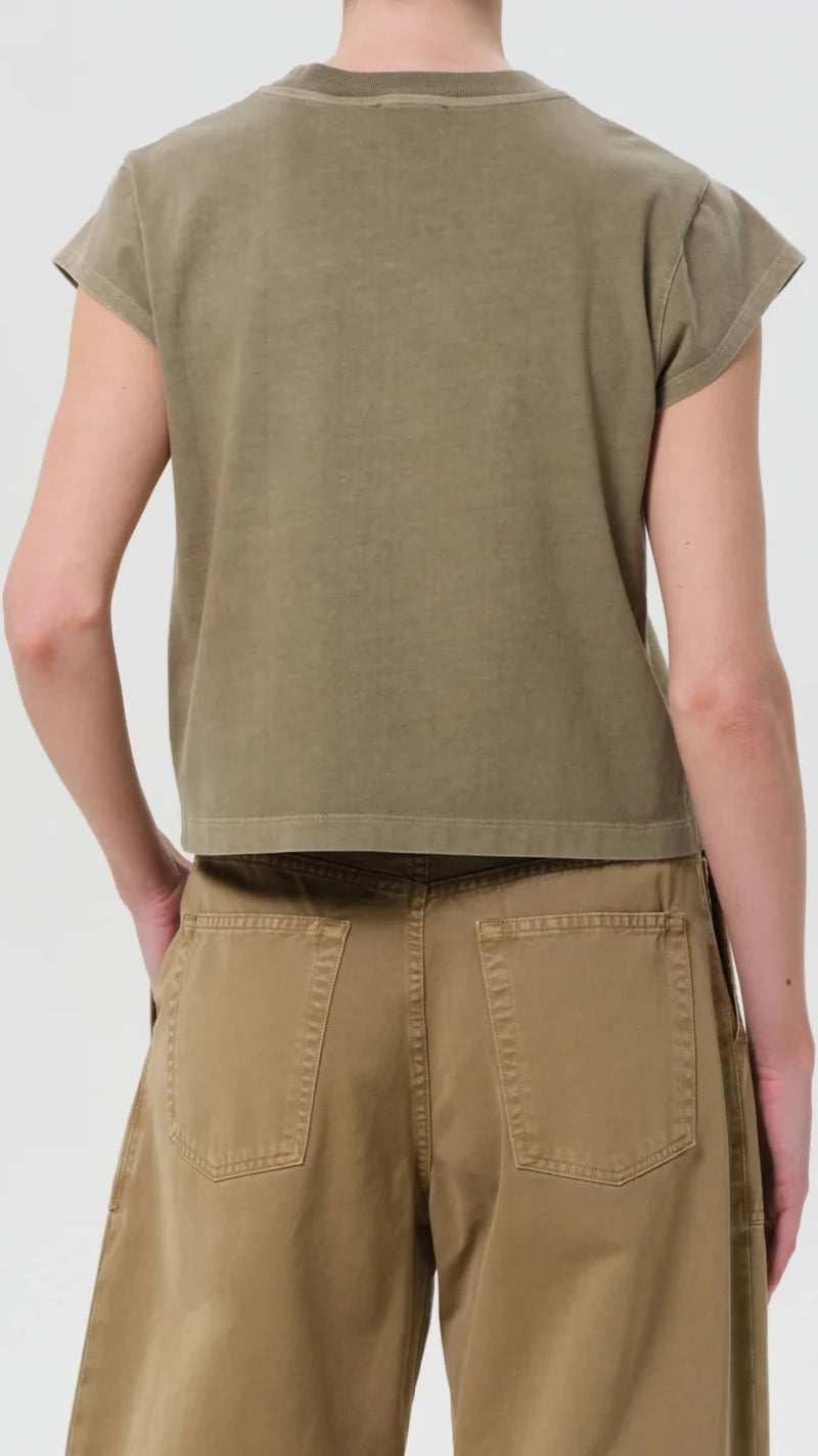 AGOLDE Bryce Cap Sleeve Tee in Cholla