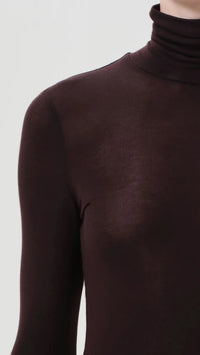 AGOLDE Pascale Long Sleeve Turtleneck in Root