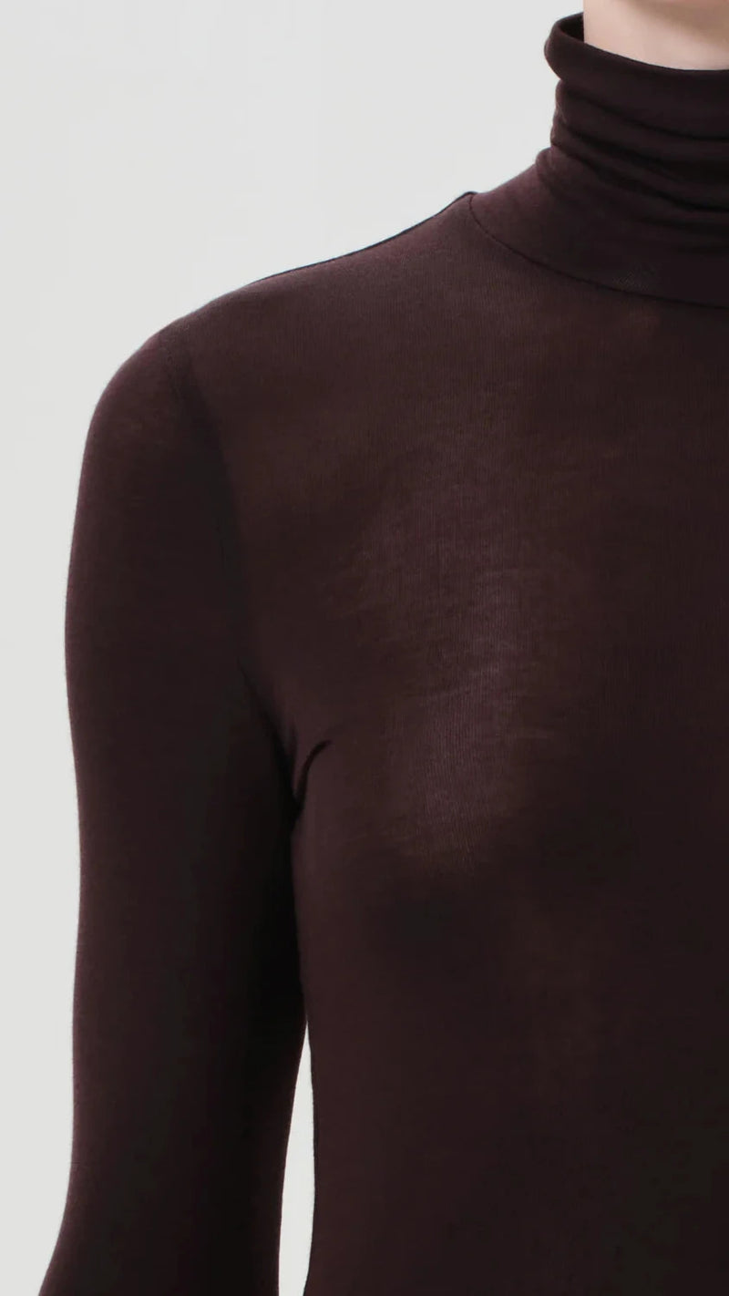 AGOLDE Pascale Long Sleeve Turtleneck in Root