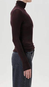 AGOLDE Pascale Long Sleeve Turtleneck in Root
