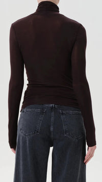 AGOLDE Pascale Long Sleeve Turtleneck in Root